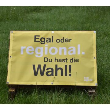 top agrar Feldplakat: "Egal oder regional. Du hast die Wahl!"