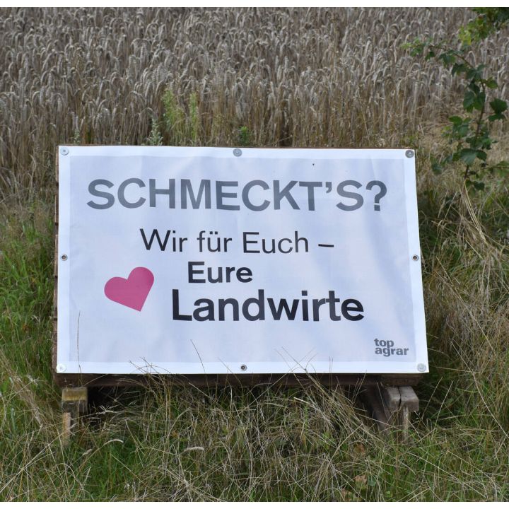 top agrar Feldplakat "Schmeckt's? Wir für Euch - Eure Landwirte"