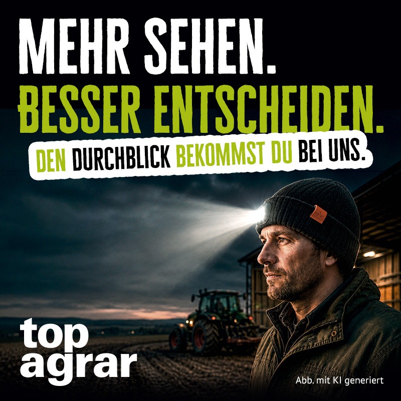 Bild mit Mann der eine LED Mütze auf hat. Text: Mehr sehen. Besser entscheiden.